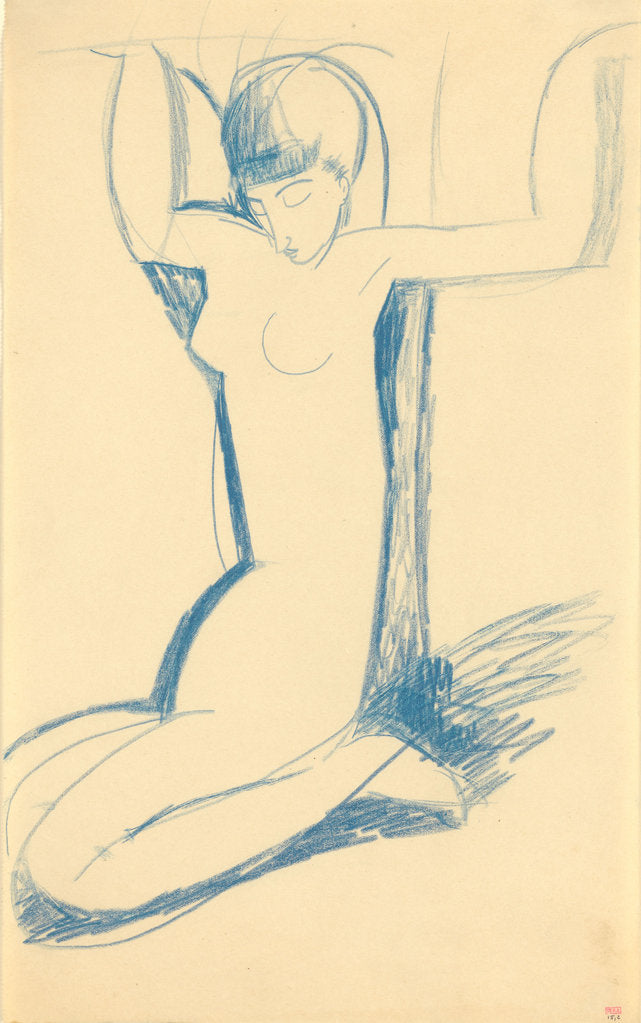 Detail of Kneeling Blue Caryatid, c. 1911 by Amedeo Modigliani
