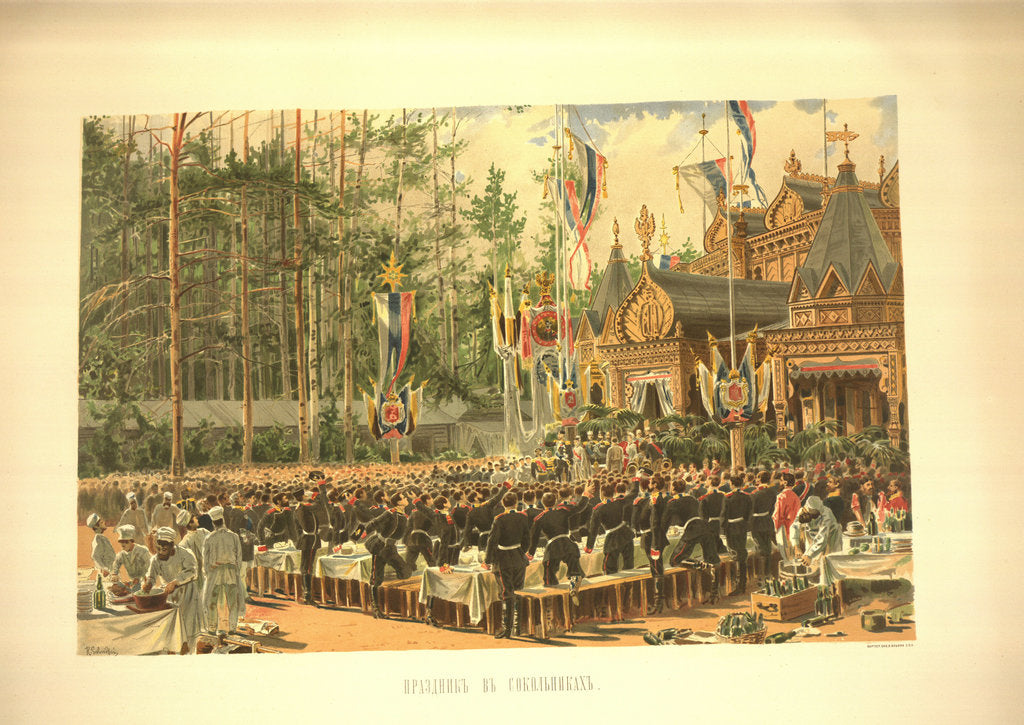 Detail of The coronation feast in Sokolniki by Konstantin Apollonovich Savitsky