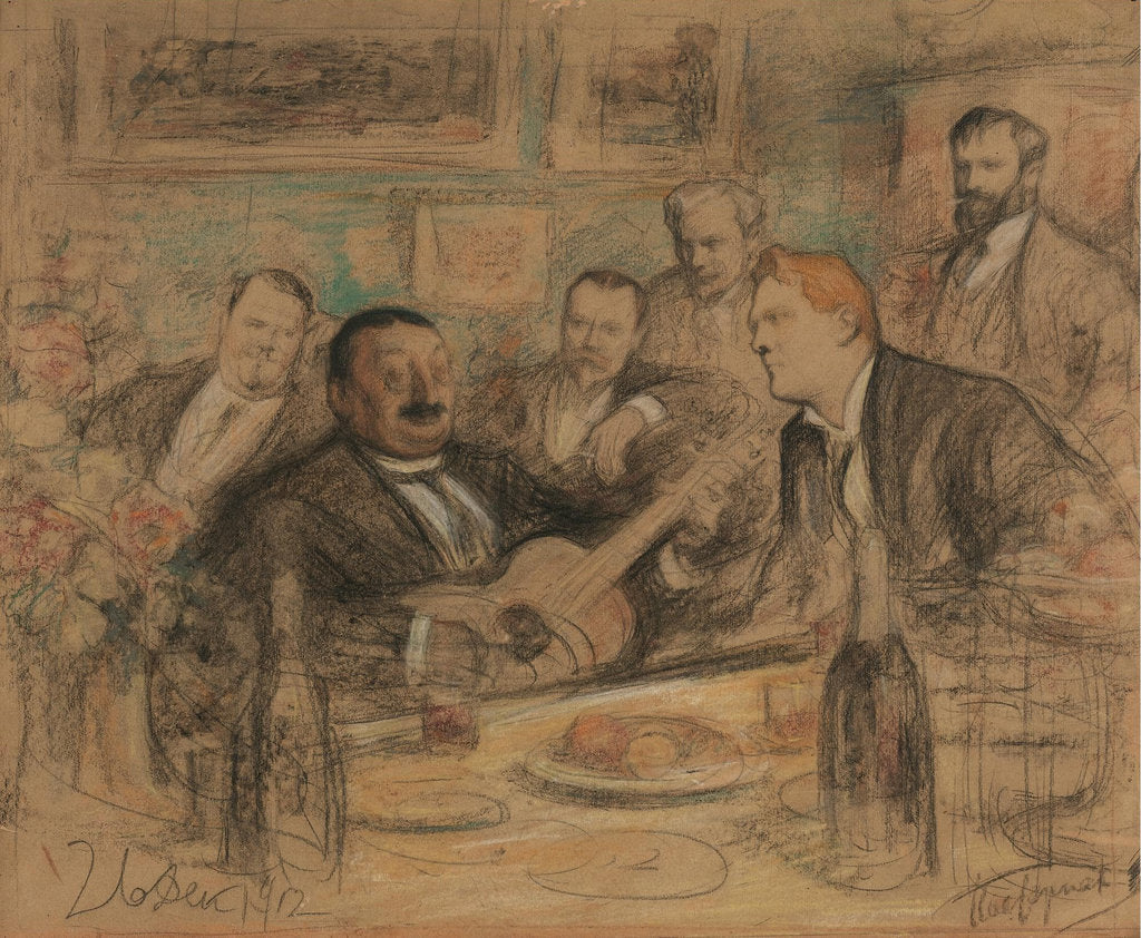 Detail of Konstantin Korovins name day party, 1912 by Leonid Osipovich Pasternak