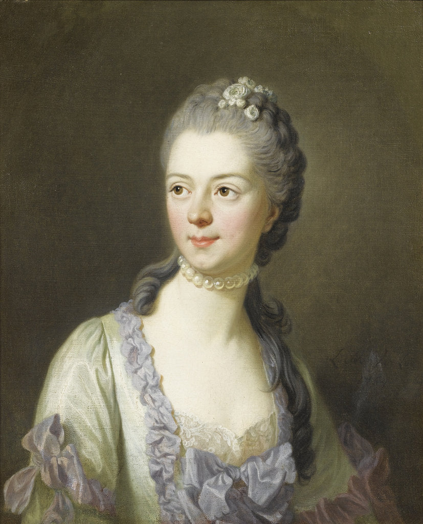 Detail of Portrait of Ekaterina Dmitrievna Golitsyna (1720?1761), née Cantemir, 1764 by Louis Michel Van Loo