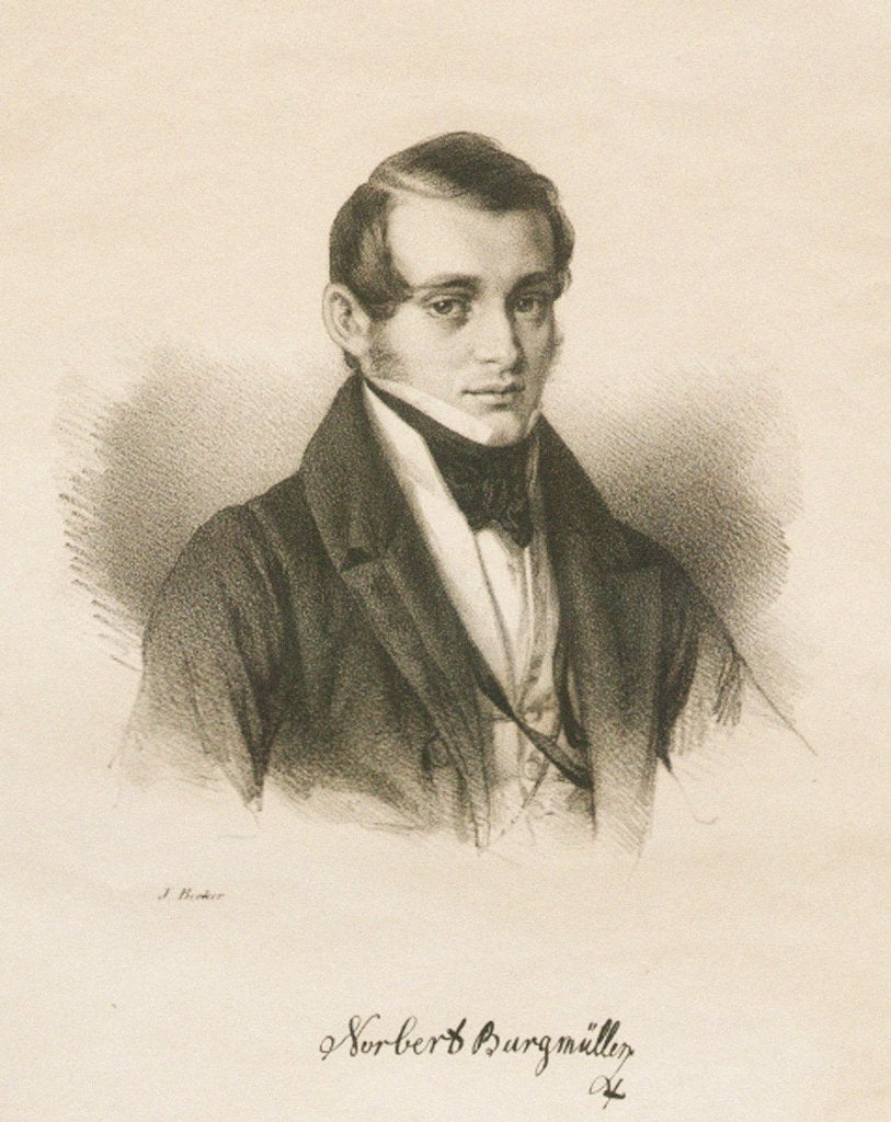 Detail of Portrait of the Composer Norbert Burgmüller, 1836 by Jakob Becker