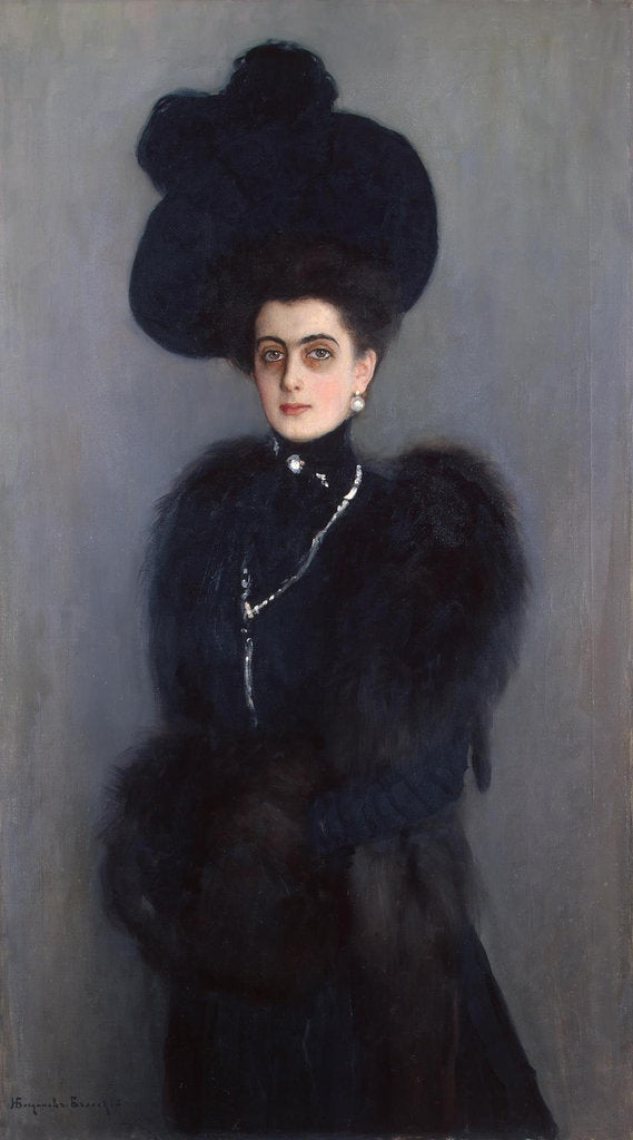Detail of Portrait of Countess Maria Pavlovna Abamelik-Lazareva, née Demidova, Princess San Donato by Nikolai Petrovich Bogdanov-Belsky