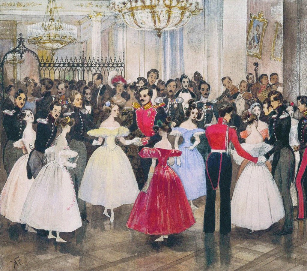 Detail of The Ball in the House of Princess Maria Baryatinskaya, 1830s by Grigori Grigorievich Gagarin