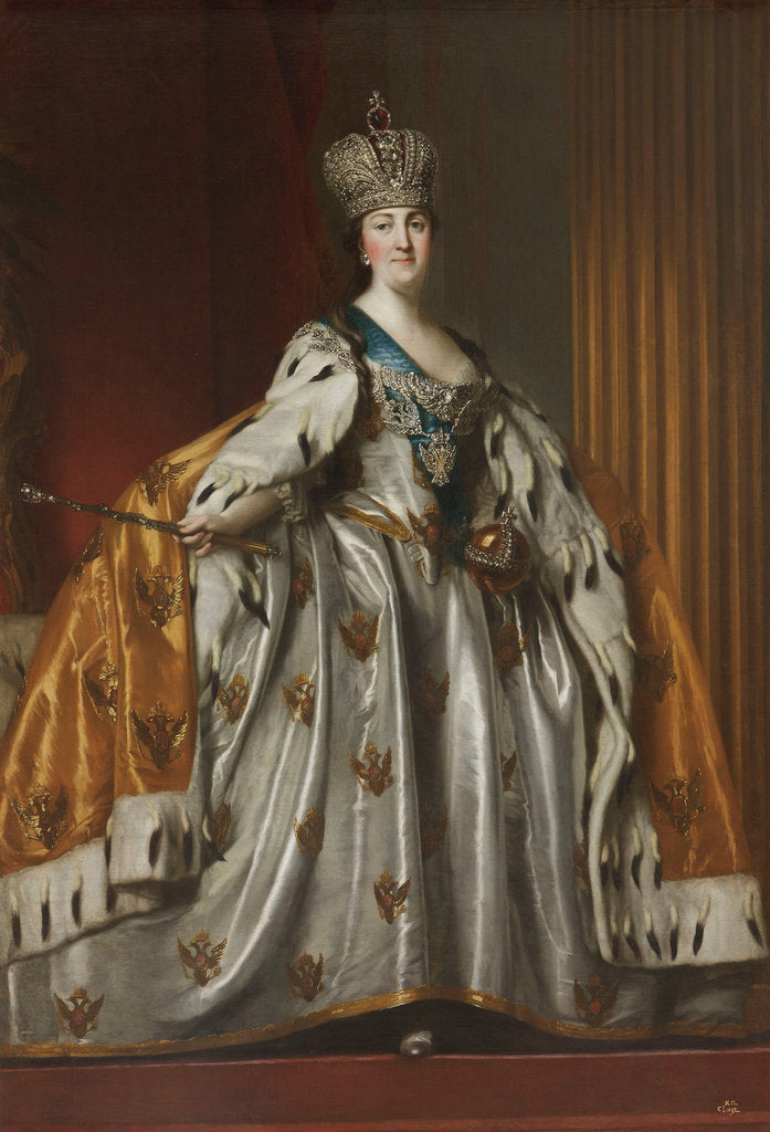 Detail of Portrait of Empress Catherine II in Her Coronation Robes, after 1762 by Vigilius Erichsen