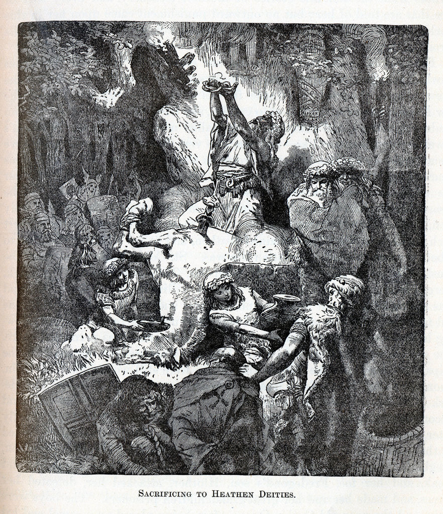Detail of Sacrificing to Heathen Deities, 1882 by Anonymous
