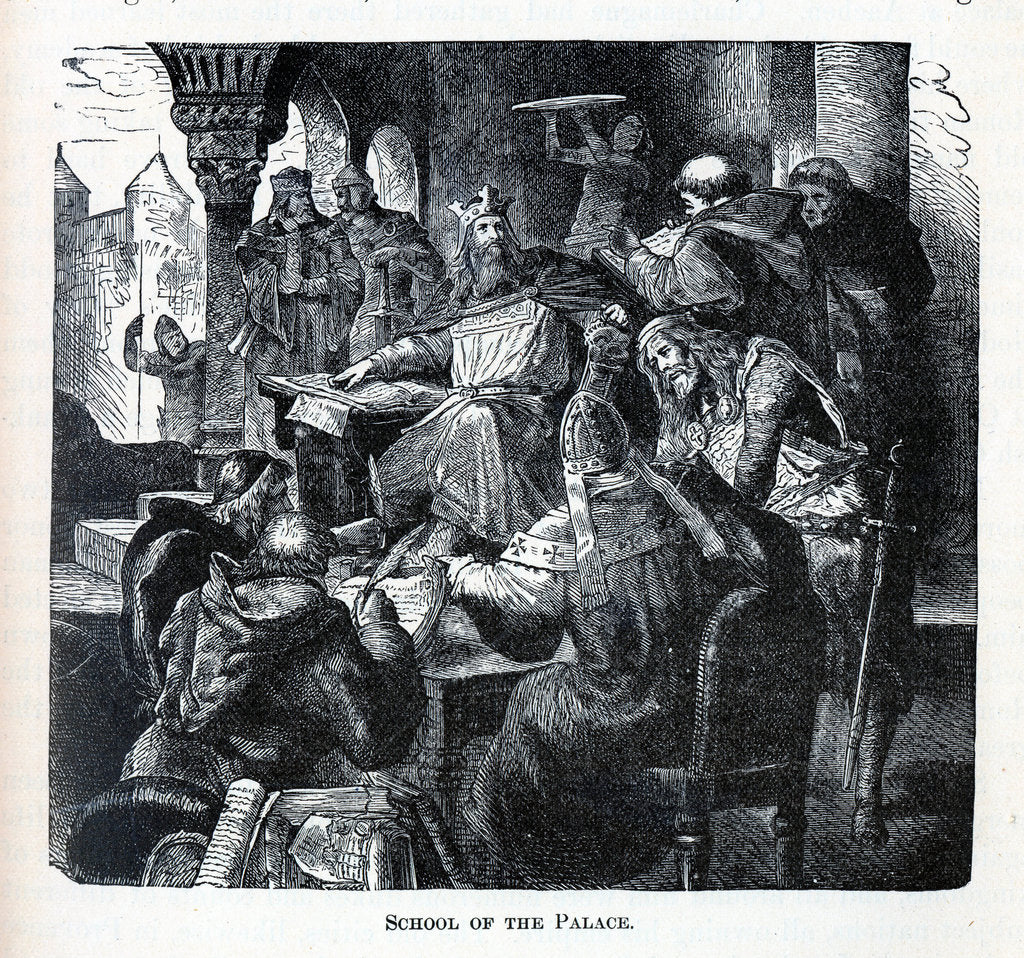 Detail of Charlemagnes School of the Palace, 1882 by Anonymous