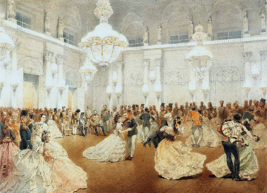 Detail of Ball in the Concert Hall of the Winter Palace during the Official Visit of Nasir al-Din Shah in May by Mihály Zichy
