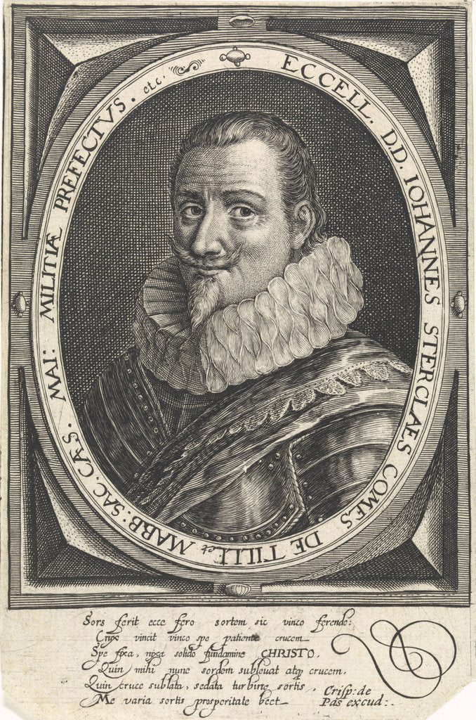 Detail of Portrait of Johann Tserclaes, Count of Tilly by Crispijn van de Passe the Elder