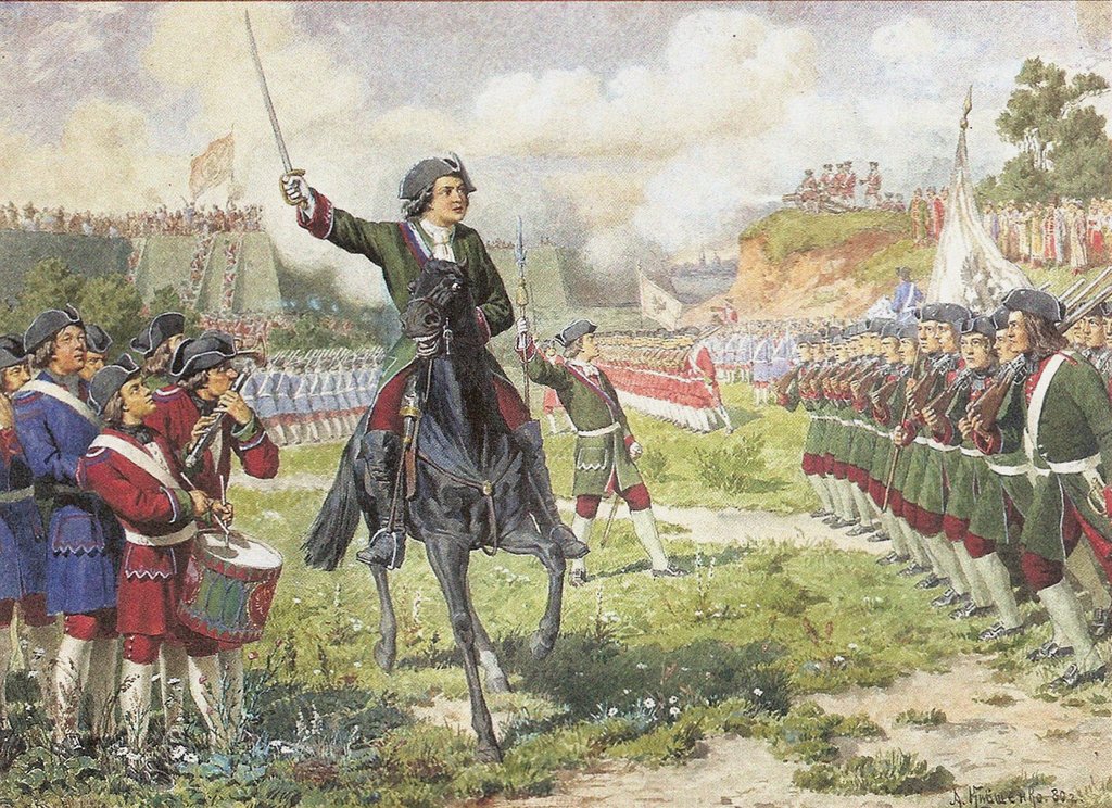 Detail of Military exercise of the Fun forces of Peter I near Kozukhovo, 1880 by Alexei Danilovich Kivshenko