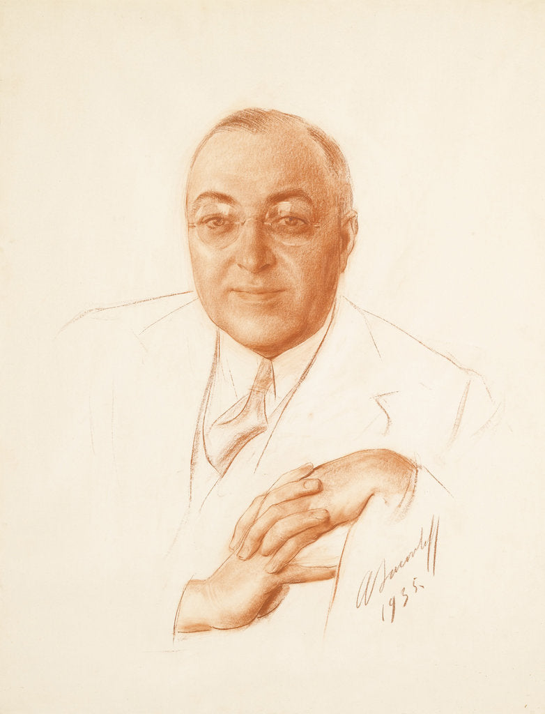 Detail of Portrait of Boris Alexandrovich Bakhmeteff, 1935 by Alexander Yevgenyevich Yakovlev