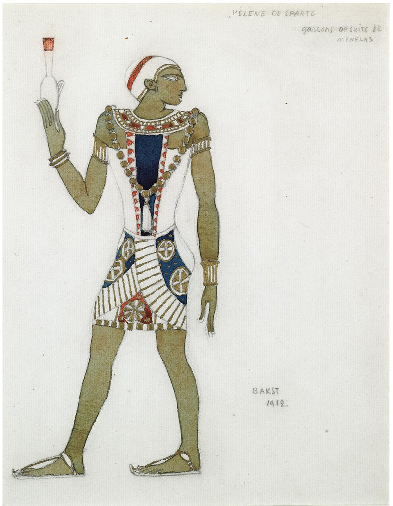 Detail of Costume design for the ballet Hélène de Sparte by E. Verhaeren and D. de Séverac, 1912 by Léon Bakst