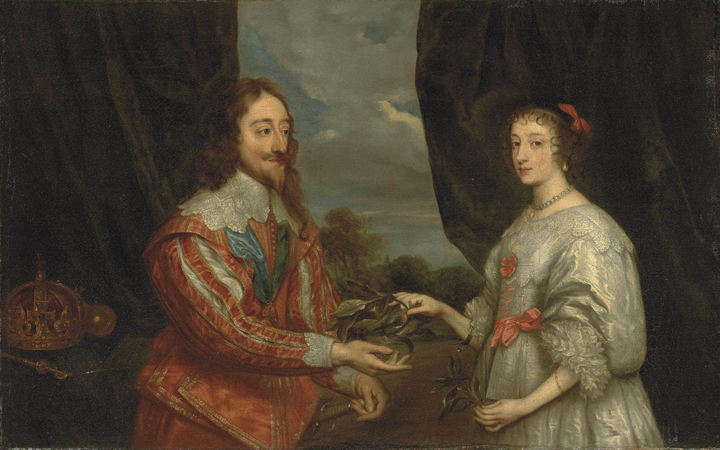 Detail of Double portrait of King Charles I and Queen Henrietta Maria by Sir Anthony van Dyck
