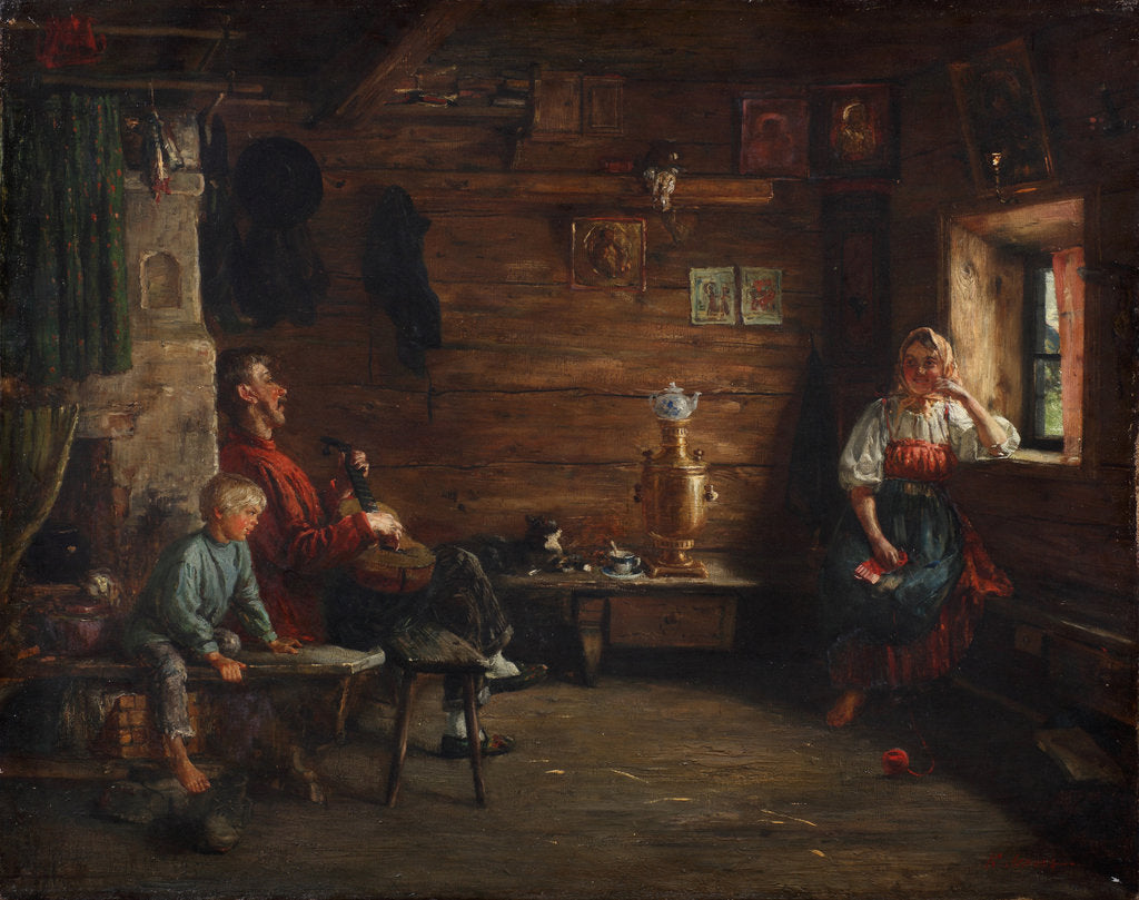 Detail of Family Idyll by Kirill Vikentievich Lemoch