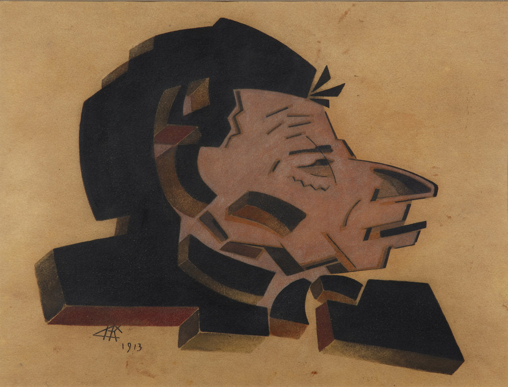 Detail of Portrait of Vsevolod Meyerhold, 1913 by Nikolai Ivanovich Kulbin