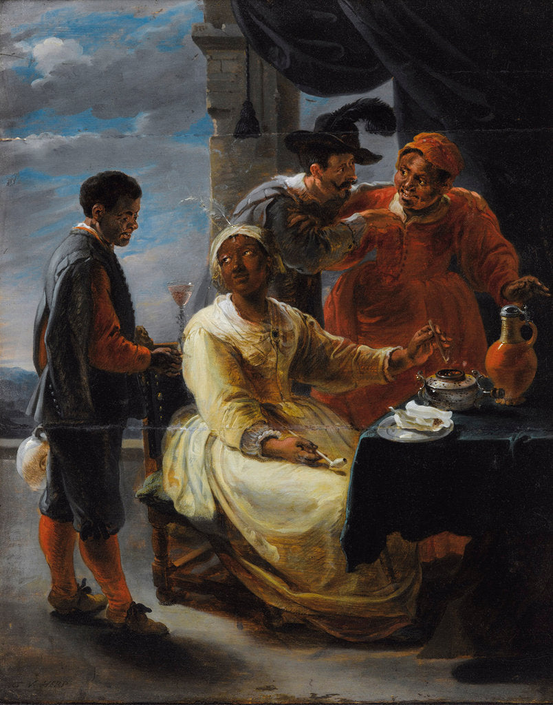Detail of The Tasting Tobacco by Willem van Herp the Elder