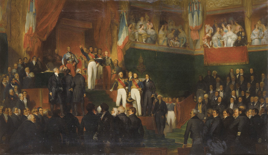 Detail of Louis-Philippe I is sworn in as king before the Chamber of Deputies, 9th August 1830 by Léon Jean Basile Perrault