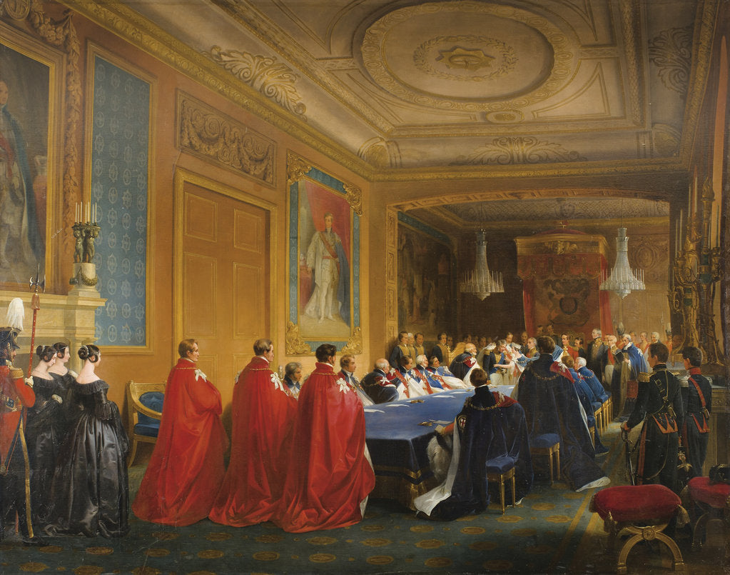 Detail of Louis-Philippe receiving the Order of the Garter from the hands of a young Queen Victoria, 1844 by Nicolas-Louis-François Gosse
