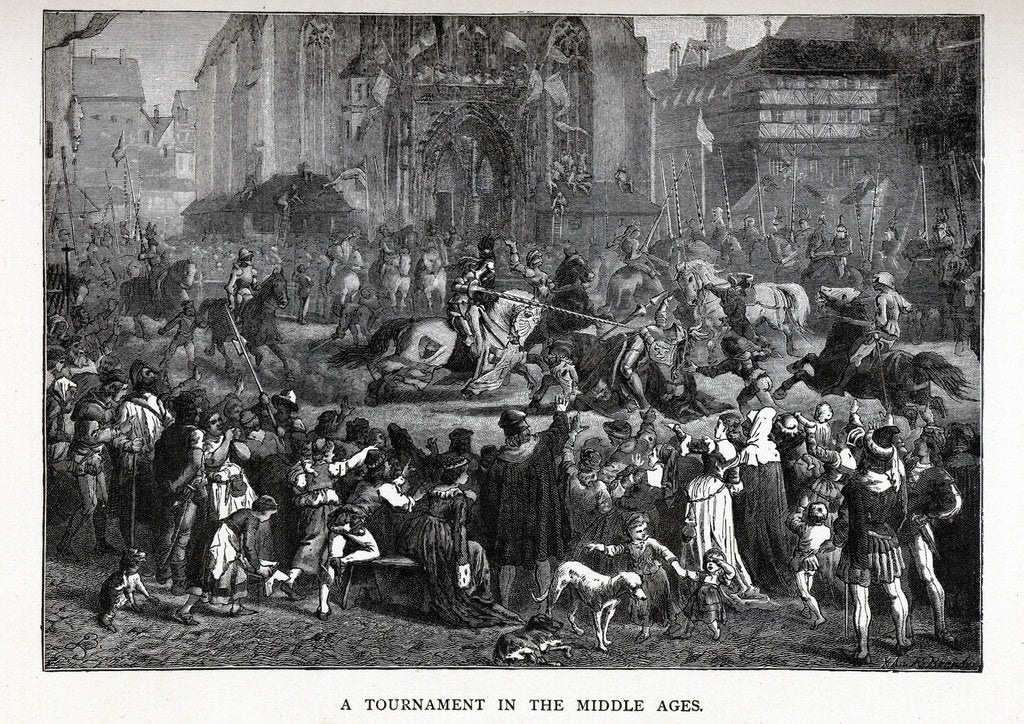 Detail of A Tournament in the Middle Ages, 1882 by Richard Brend'amour