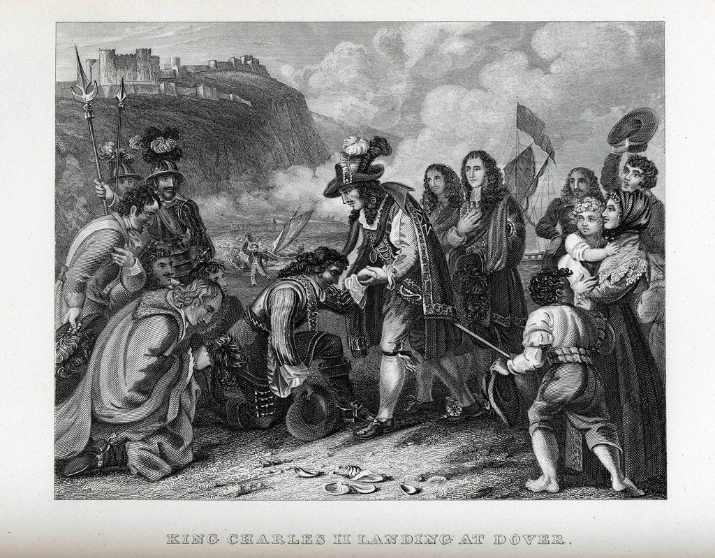 Detail of King Charles II landing at Dover, 1882 by Anonymous