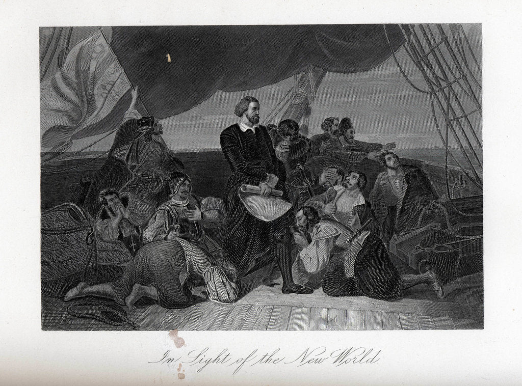Detail of In Sight of the New World, 1882 by John McRae
