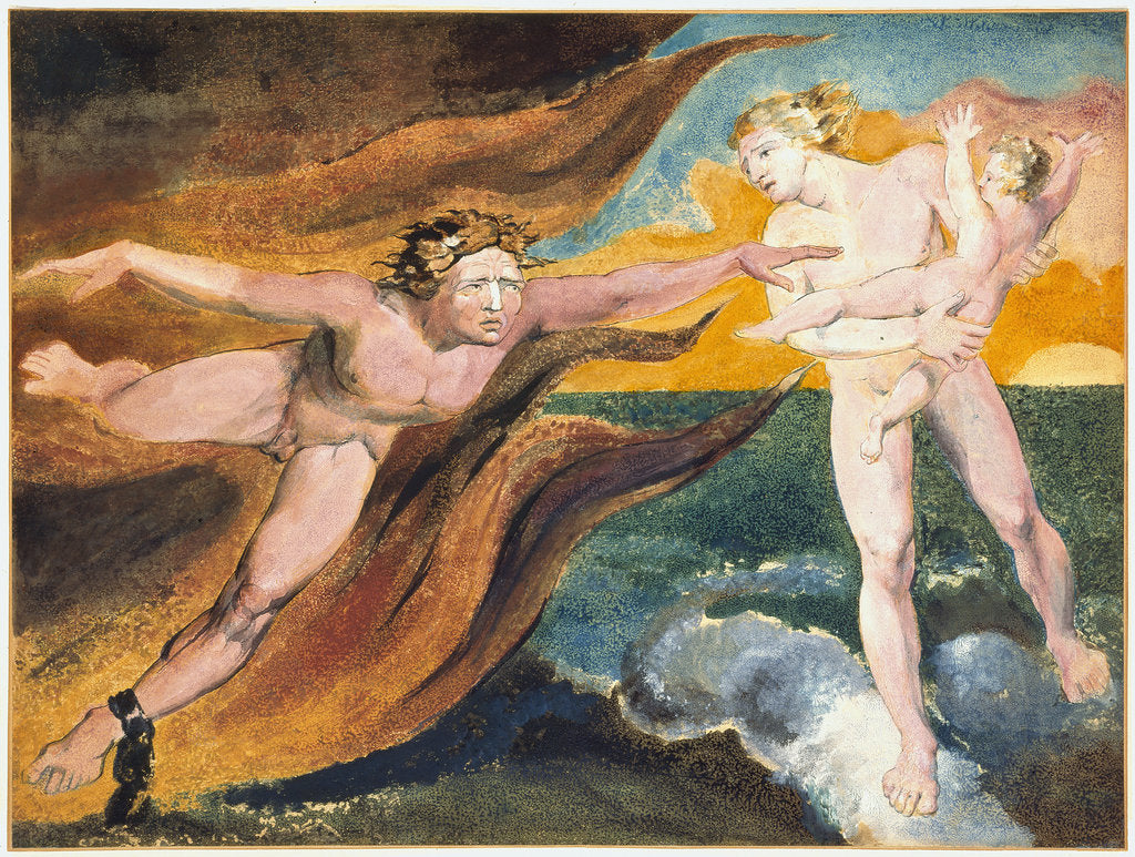 Detail of The Good and Evil Angels Struggling for Possession of a Child, 1795 by William Blake