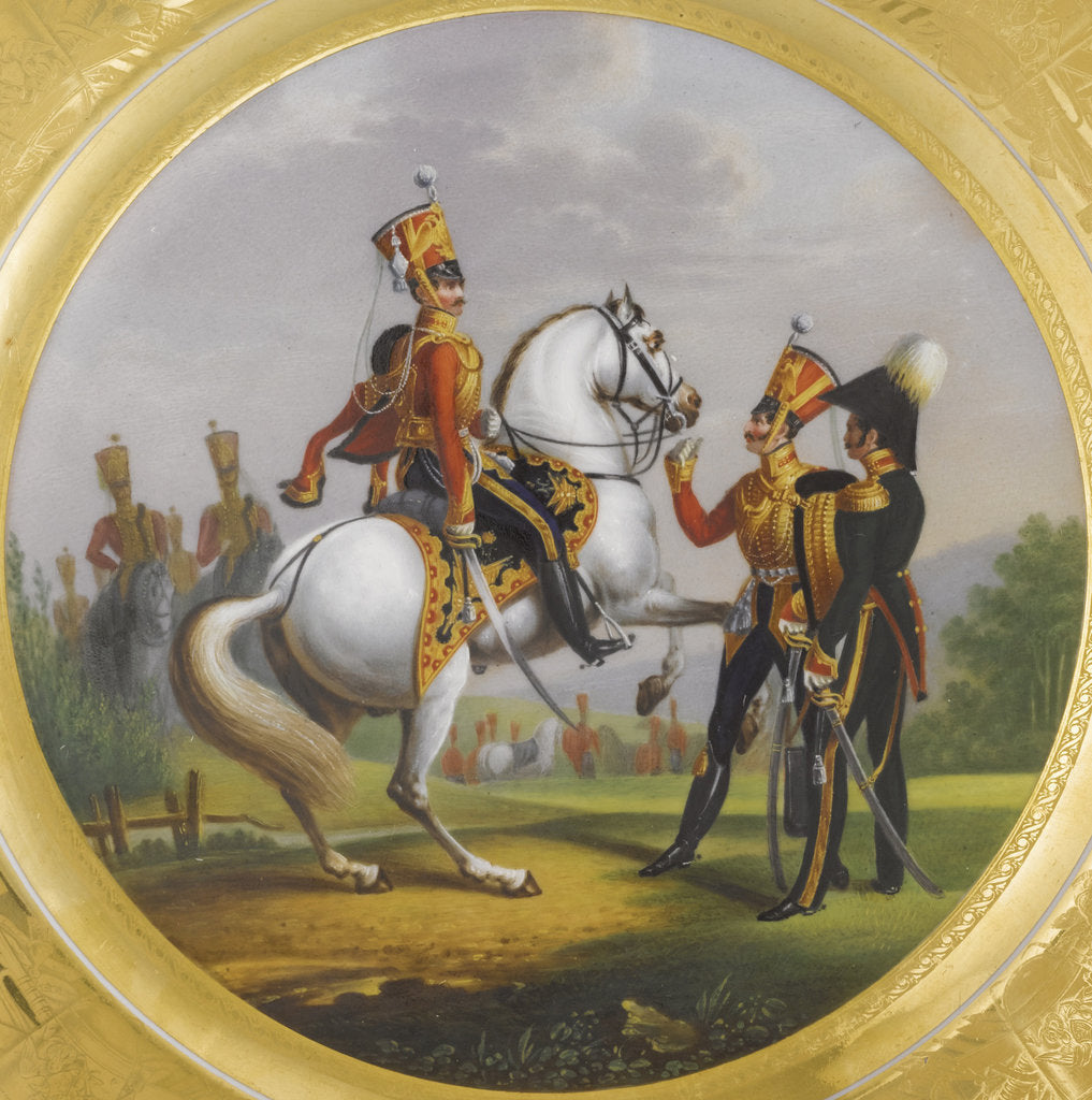 Detail of Chief Officer and Under Officer of the Life-Guards Hussar Regiment, 1829 by Lev Alexandrovich Belousov