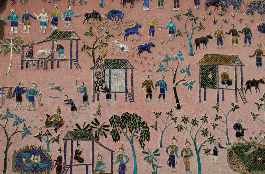 Detail of Glass Mosaics in the Wat Xieng Thong, Luang Prabang, Laos, 1950s by Anonymous master
