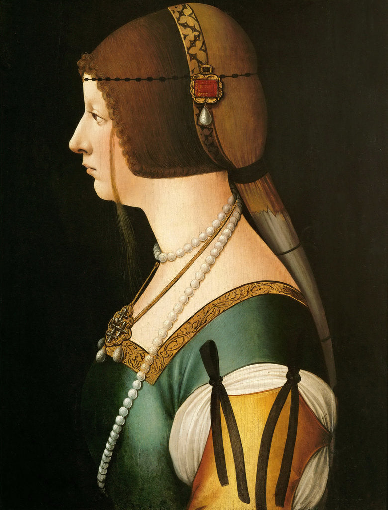 Detail of Portrait of Bianca Maria Sforza, the second wife of Maximilian I, Holy Roman Emperor, 14 by Giovanni Ambrogio De Predis