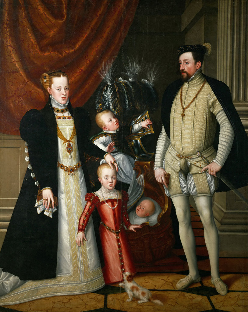 Detail of Holy Roman Emperor Maximilian II of Austria and his wife Infanta Maria of Spain with the by Giuseppe Arcimboldo