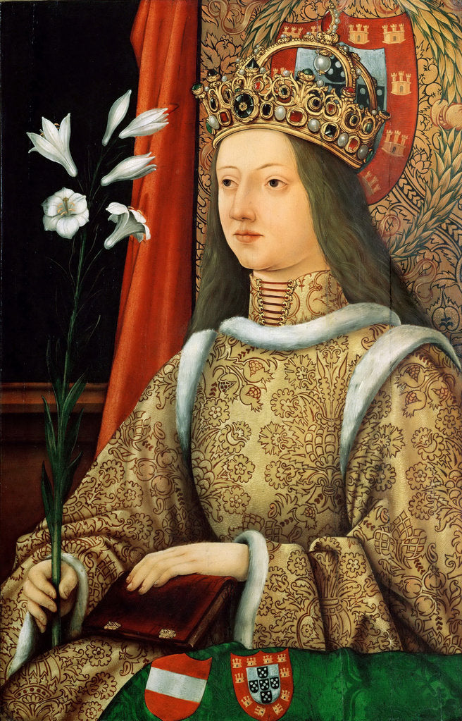 Detail of Portrait of Eleanor of Portugal, Holy Roman Empress, after 1468 by Hans Burgkmair the Elder