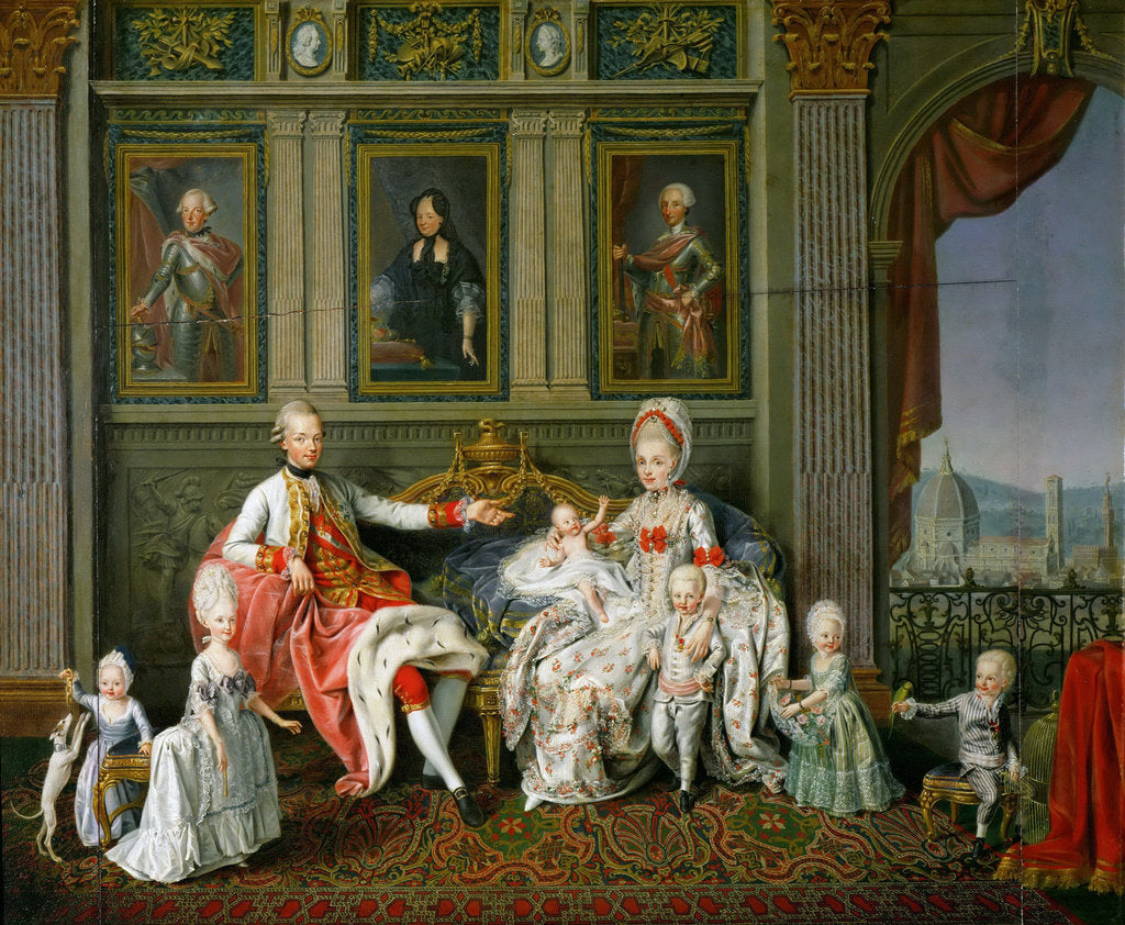 Detail of Leopold I, Grand Duke of Tuscany with his wife Maria Luisa and their children, 1773 by Wenzel Werlin