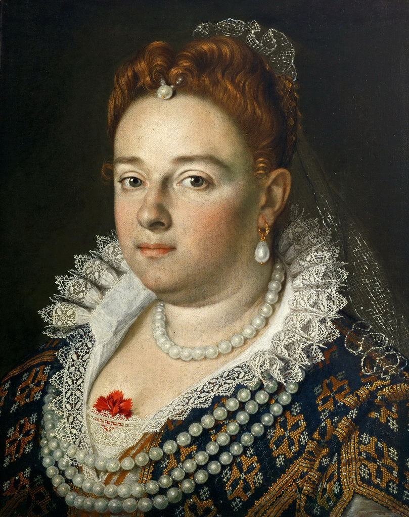 Detail of Portrait of Bianca Cappello, Grand Duchess of Tuscany, 1585-1586 by Scipione Pulzone