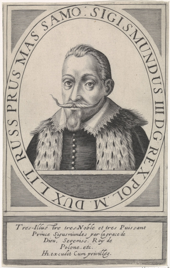 Detail of Portrait of Sigismund III Vasa, King of Poland, 1608 by Hendrik Hondius the Elder