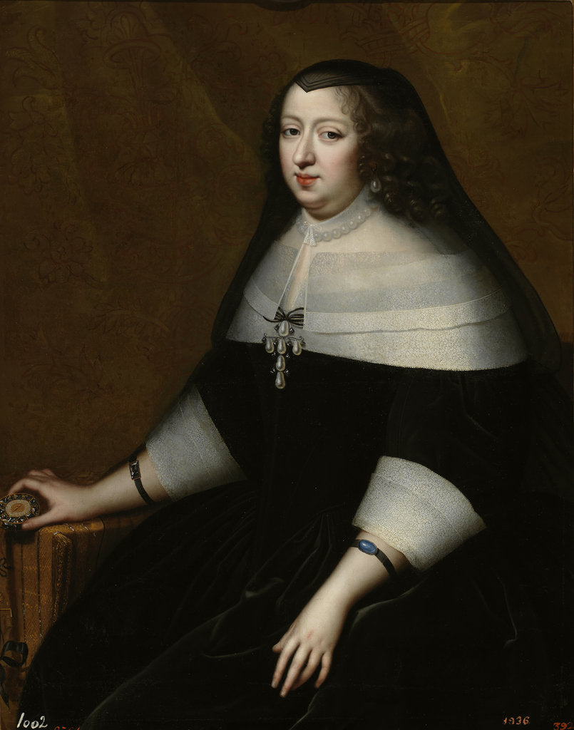 Detail of Portrait of Anne of Austria, ca 1659 by Henri Beaubrun