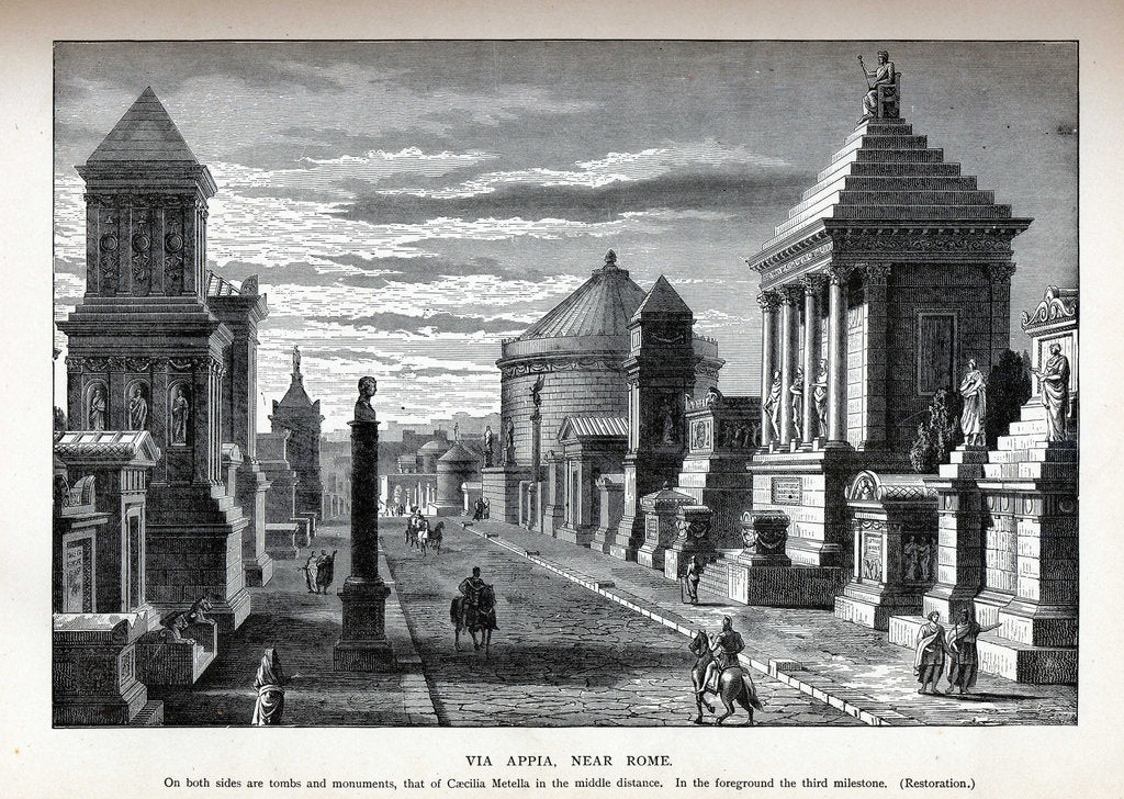 Detail of Via Appia Near Rome (Reconstruction), 1882 by Anonymous