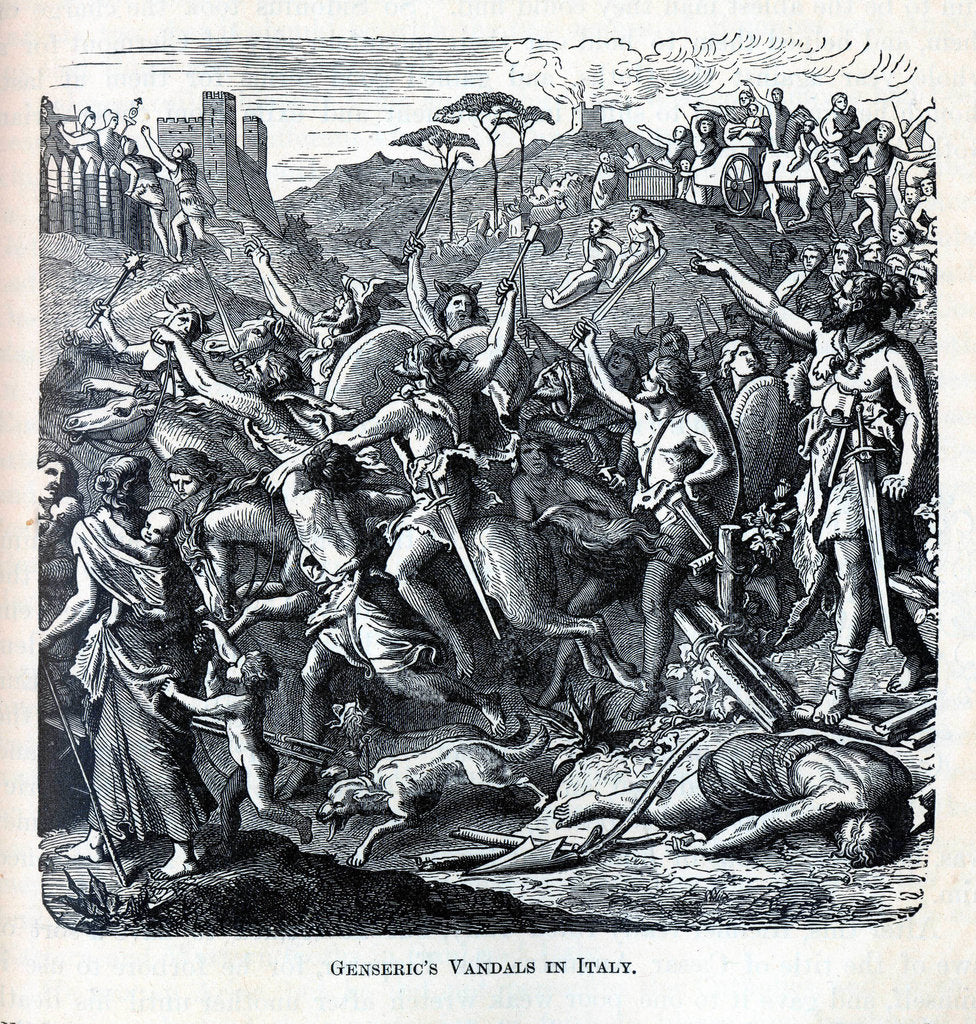 Detail of Genserics Vandals in Italy, 1882 by Anonymous