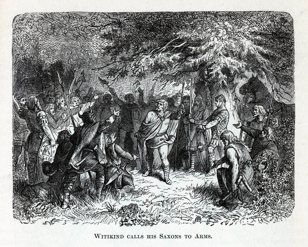 Detail of Wittekind calls his Saxons to Arms, 1882 by Anonymous