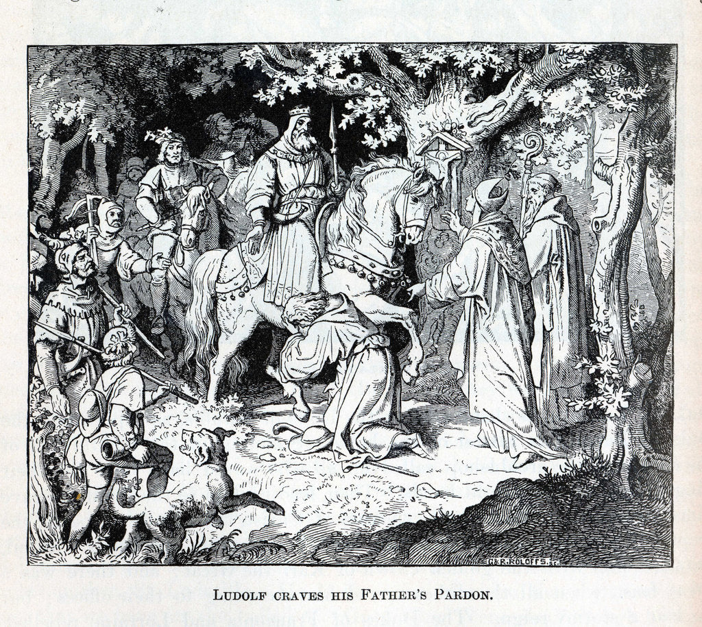 Detail of Liudolf craves his Fathers Pardon, 1882 by Anonymous