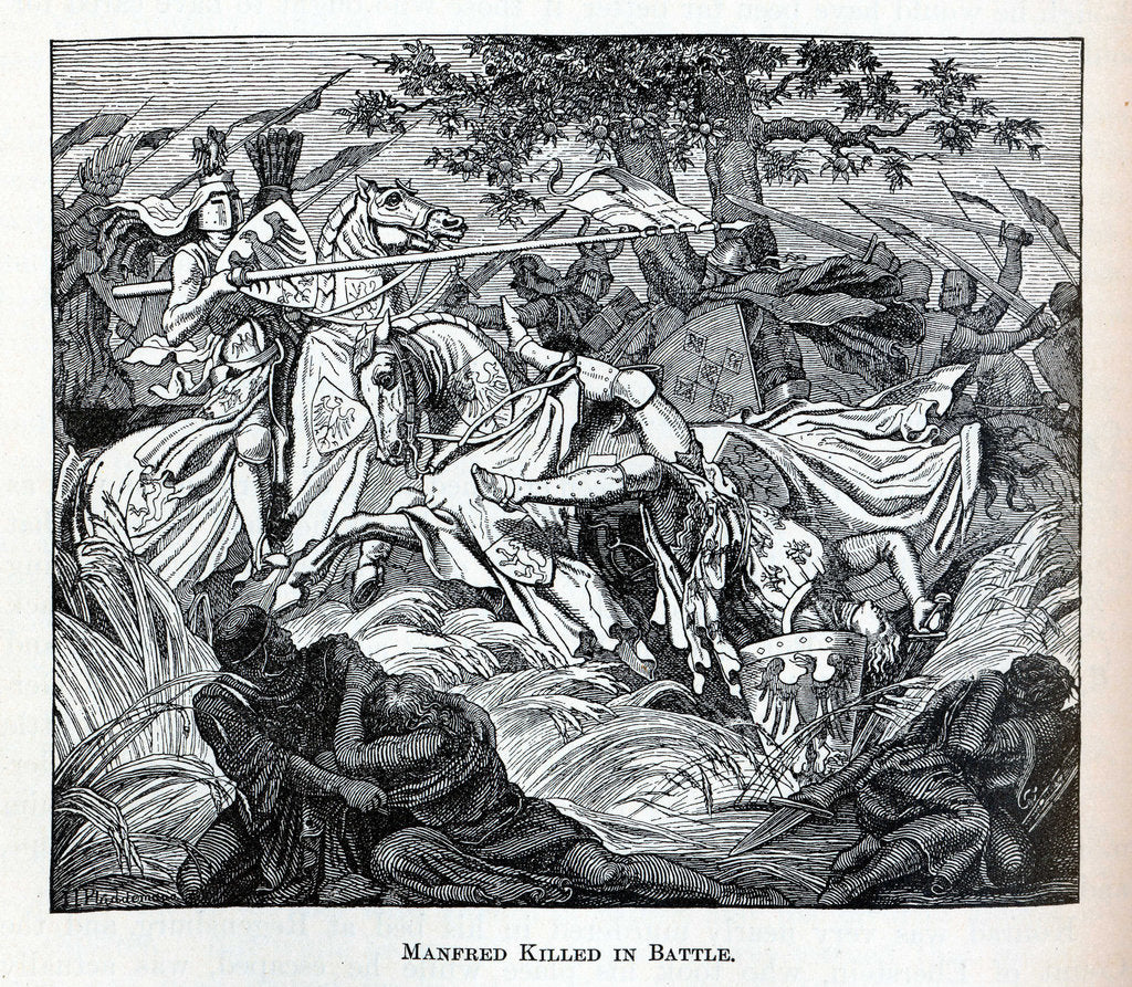 Detail of Manfred Killed in Battle, 1882 by Anonymous