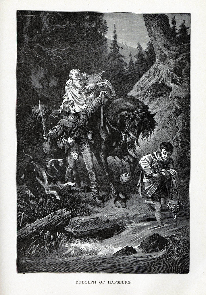 Detail of Rudolph of Habsburg and the Priest, 1882 by Richard Brend'amour