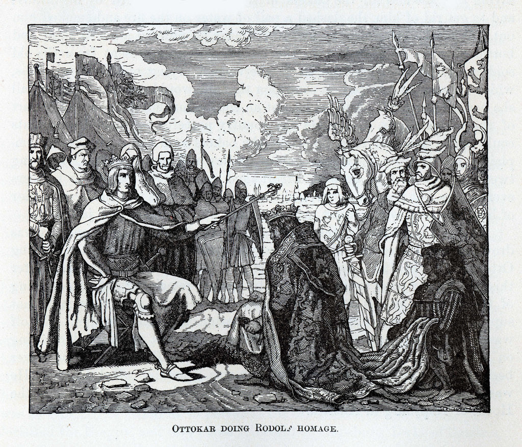 Detail of Ottokar Pays Homage to Rudolf, 1882 by Anonymous