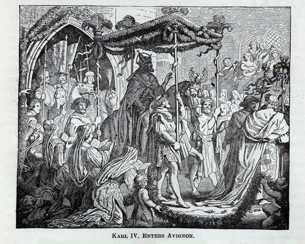 Detail of Karl IV Enters Avignon, 1882 by Anonymous