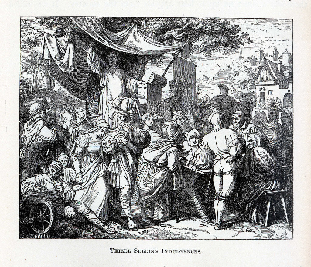 Detail of Tetzel Selling Indulgences, 1882 by Anonymous