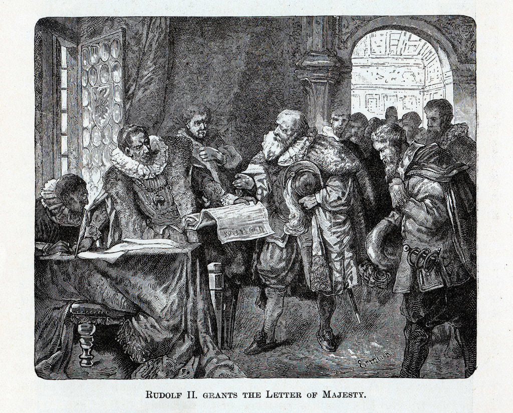 Detail of Rudolf II grants the Letter of Majesty, 1882 by Anonymous