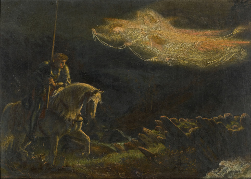 Detail of Sir Galahad. The Quest for the Holy Grail by Arthur Hughes