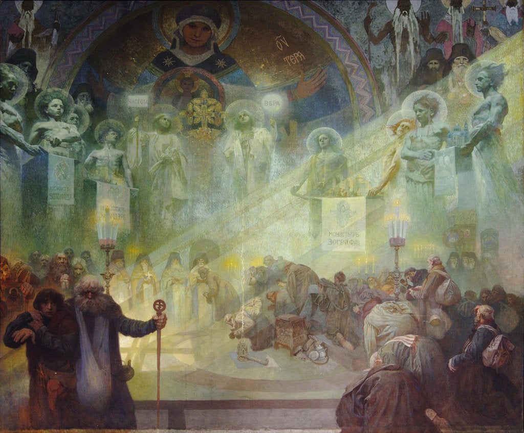 Detail of Holy Mount Athos, 1926 by Alfons Marie Mucha