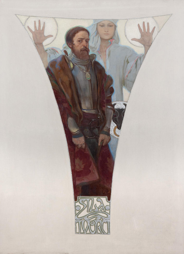 Detail of John of Pernstein, 1911 by Alfons Marie Mucha
