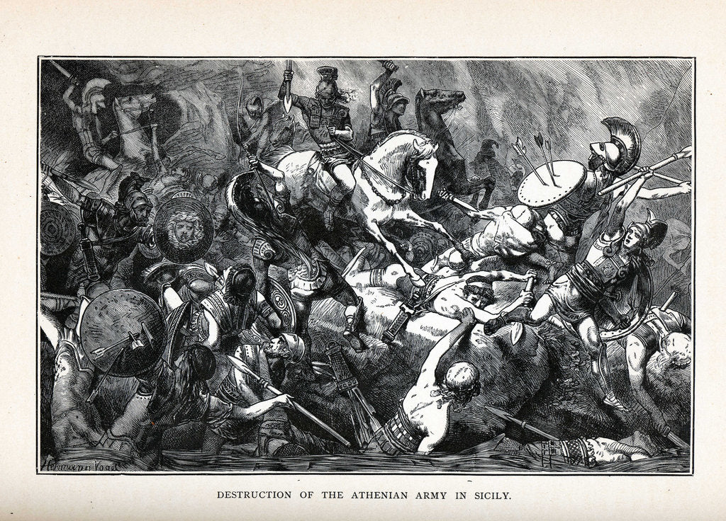 Detail of Destruction of the Athenian Army in Sicily, 1882 by Hermann Vogel