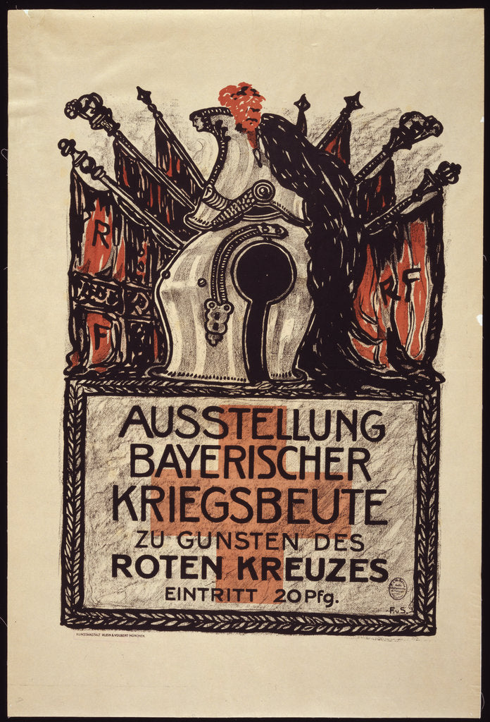 Detail of Exhibition of the Bavarian war spoils to benefit the Red Cross, 1915 by Franz Ritter von Stuck