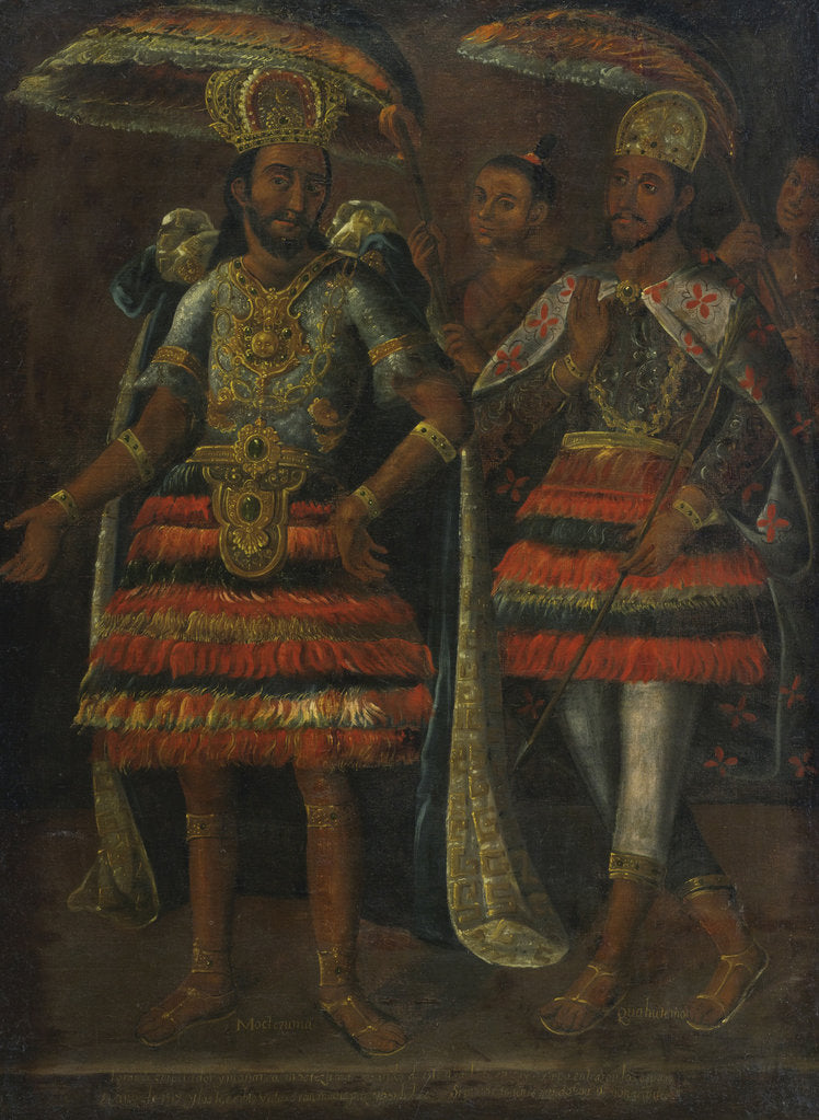 Detail of Portrait of Moctezuma and Cuauhtémoc, 17th century by Anonymous